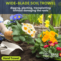 Supply Solutions Gardening Tools - Perfect Garden Tools for Women or Men - Small Heavy Duty Gardening Hand Tools with Trowel, Transplanter, Fork, Rake, and Cultivator
