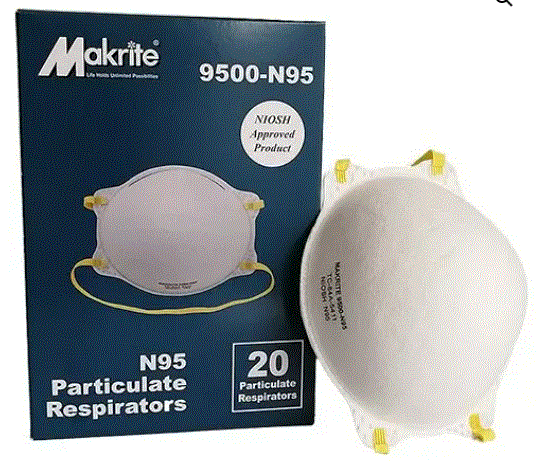 N95 Disposable Particulate Respirator, Makrite N95 Particulate Respirator 9500-N95
