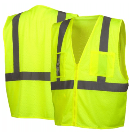 Pyramex RVZ21CP Series Type R Class 2 Mesh Safety Vest with Clear Pocket Yellow/Orange