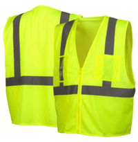 Pyramex RVZ21CP Series Type R Class 2 Mesh Safety Vest with Clear Pocket Yellow/Orange