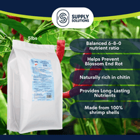 Supply Solutions Pacific Bounty Organic Shrimp Fertilizer 6-8-0 | 13% Calcium | Natural Phosphorus-Rich Fertilizer for Tomatoes, Peppers, and Flowering Plants | Soil-Building