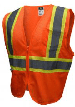 Economy Class 2 Safety Vest, Radians Two-Tone Economy Type R Class 2 Safety Vest Yellow/Orange