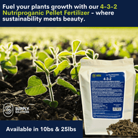 Supply Solutions 4-3-2 Nutri-Proganic Pellet Organic Chicken Manure Premium Fertilizer - Ideal for a Variety of Food Crops - For Soil Moisture & Drainage
