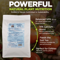 Organic Seafood Fertilizer 6-7-2 | 14.5% Calcium | All-Natural Fish & Shellfish-Based Garden Fertilizer | Boosts Growth, Improves Soil, and Prevents Blossom End Rot