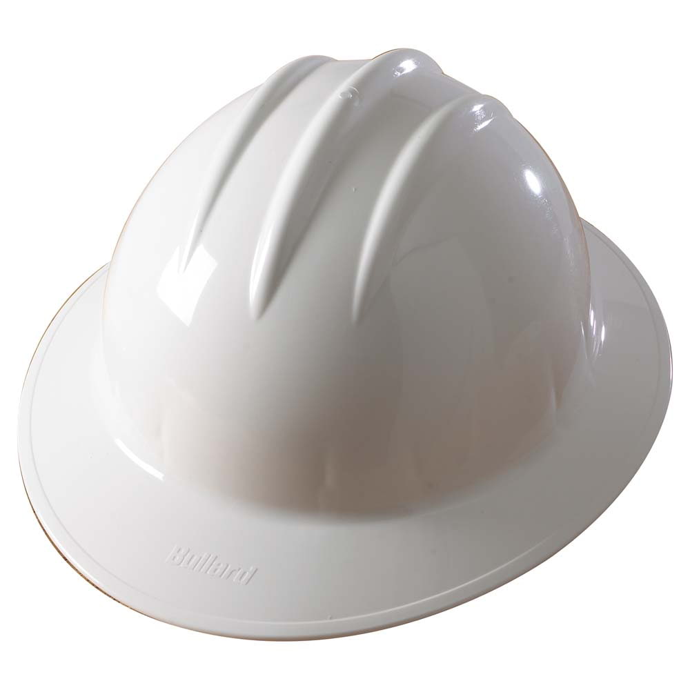 Bullard Classic Full Brim Hard Hat - Ratchet Suspension - White