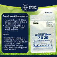 Supply Solutions 7-0-26 Organic Fertilizer - 7% Nitrogen 26% Potash - Derived from Soy Protein Hydrolysate and Sulfate of Potash - Fertilizer for Vegetable Garden and Tomato Plants