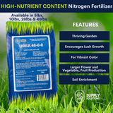 Supply Solutions Urea 46-0-0 Nitrogen Fertilizer to Stimulate Lush Growth and Deep Green Color