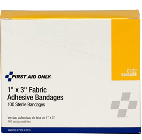 First Aid Only 1''x3'' Fabric Bandages 100pk