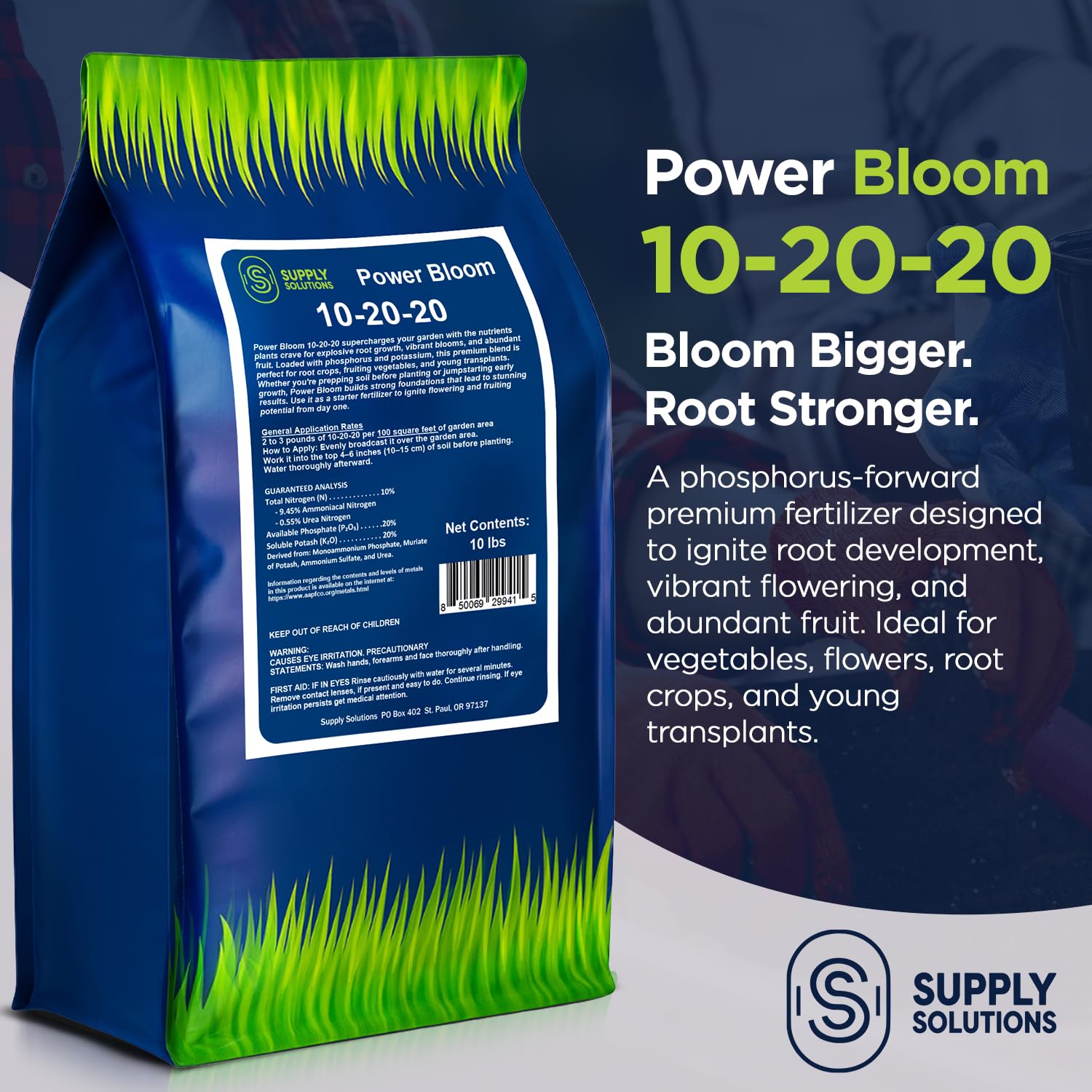 10-20-20 Power Bloom Booster Fertilizer for Flowers and Plants, High Phosphorus NPK Fertilizer for Vegetable Garden