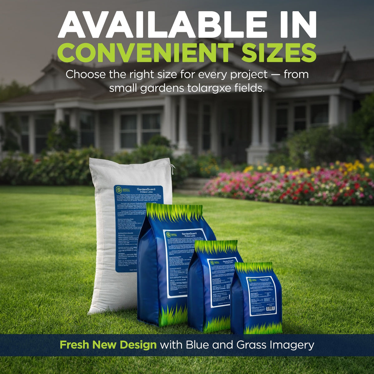 GardenGuard Prilled Lime for Lawns and Gardens - Agricultural Limestone for Soil pH Balance, Granular Lawn Lime for Grass and Plants