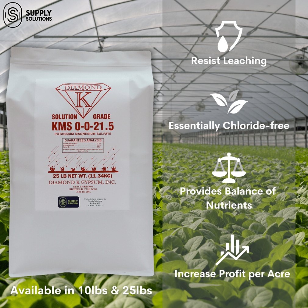 KMS 0-0-21.5 (Potassium Magnesium Sulfate) Fertilizer - The Best Plant Food for Low Magnesium Soils Prone to Nutrient Loss