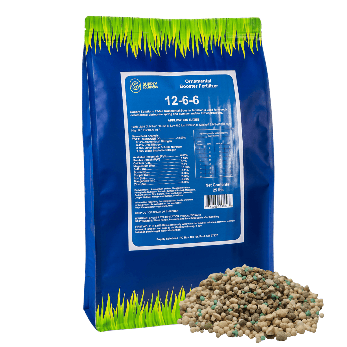 Supply Solutions 12-6-6 Ornamental Booster Fertilizer - Plant Food Topdress on Foliage, Nurseries and Landscapes - Controlled Release NPK Plant Fertilizer with Macro and Micro Nutrients