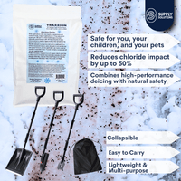 Supply Solutions Traxxion Granular Traction with Ice Melt - Pet Safe Ice Melt Snow Salt - Non Toxic Winter Salt - Bundle with 3-in-1 Collapsible Snow Shovel Kit for Car Emergency Driveway (5 Items)