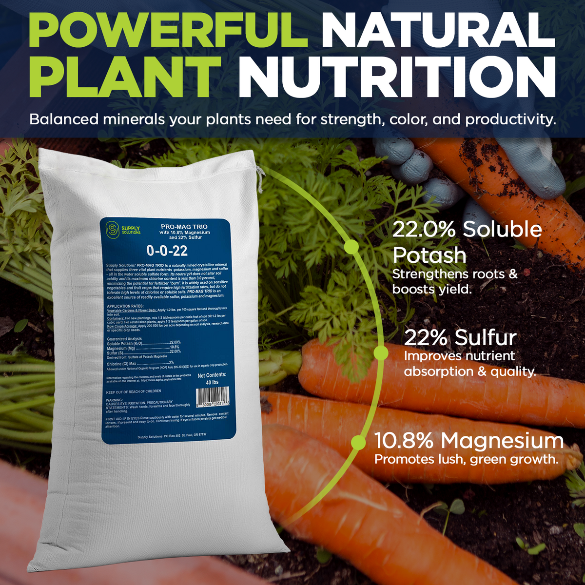 0-0-22 Pro-Mag Trio - High Potassium, Magnesium & Sulfur Fertilizer