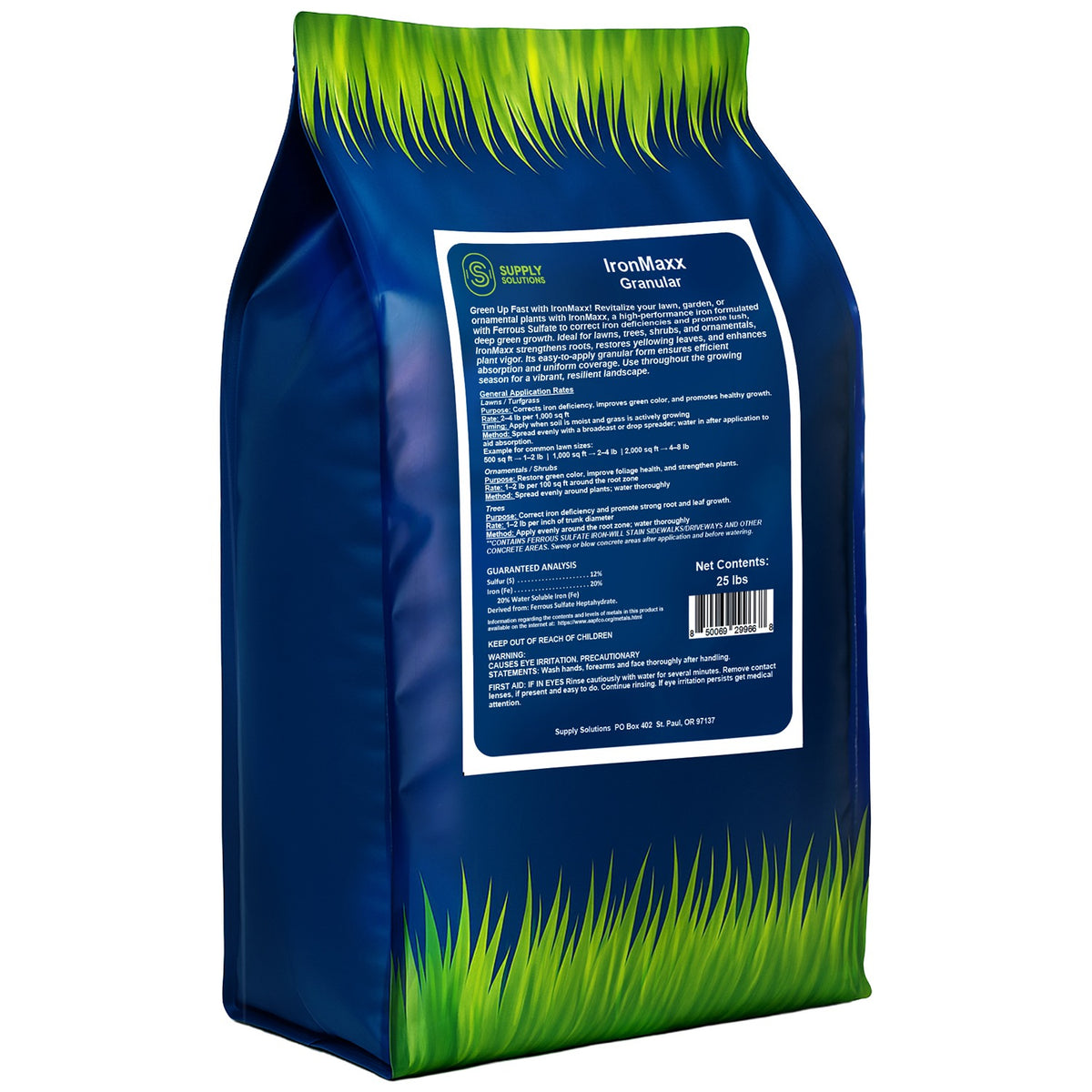 IronMaxx Granular Fertilizer - All Purpose Plant Food with Iron and Sulfur, Slow Release Garden Fertilizer for Lawn, Vegetables, Flowers & Trees, Outdoor Plant Fertilizer
