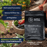 Supply Solutions HumiPro(K) WSP | Premium Humic and Fulvic Powder Fertilizer for Lush Plants and Lawns - Superior Soil Conditioning