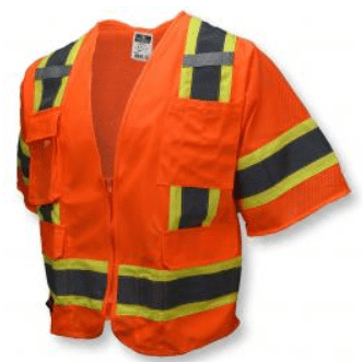 Class 3 Surveyor Safety Vest, Radians SV63G Two-Tone Type R Class 3 Surveyor Safety Vest - Yellow/Orange