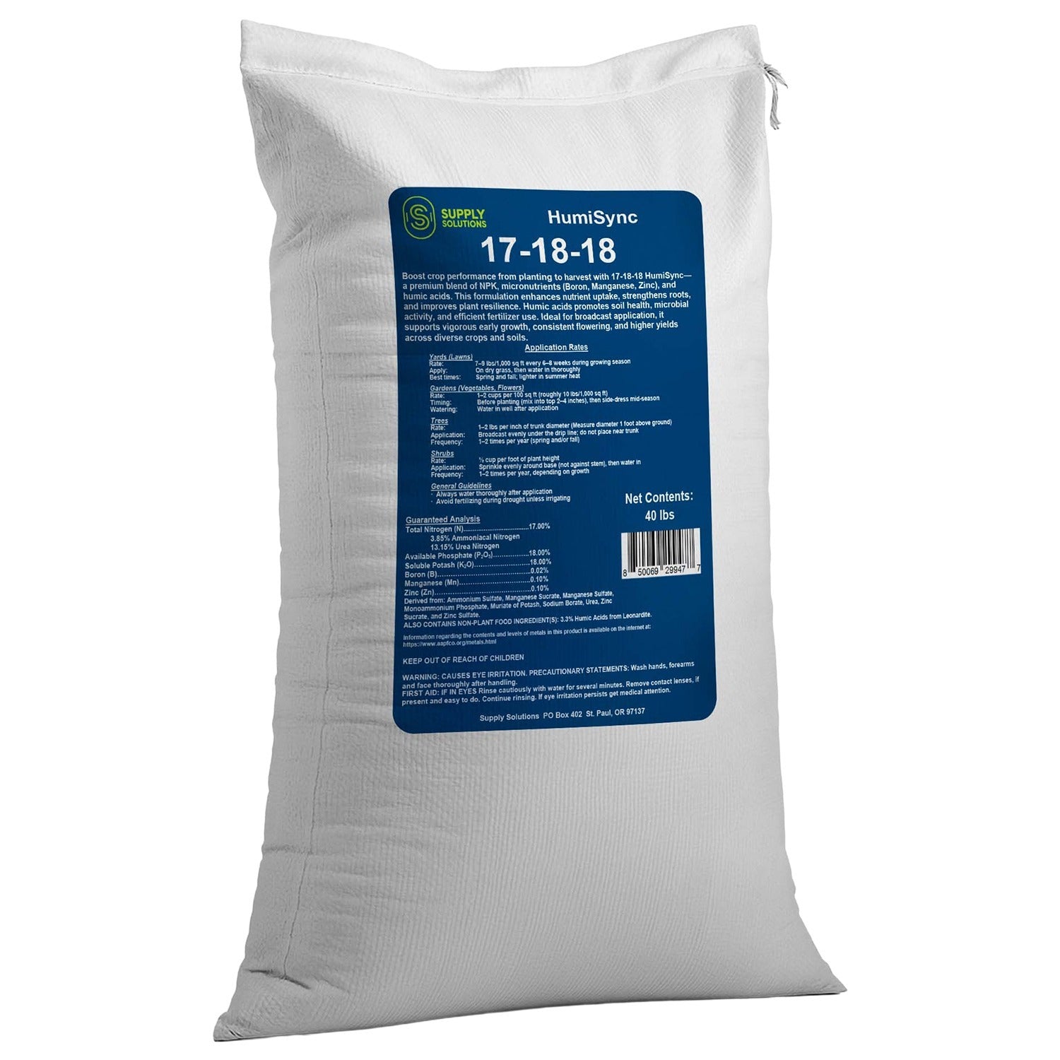 17-18-18 HumiSync Plant Food Powder | Balanced NPK Fertilizer with Humic Acid for Lawn, Garden, Vegetables, Flowers, Trees & Shrubs - All Purpose Garden Fertilizer