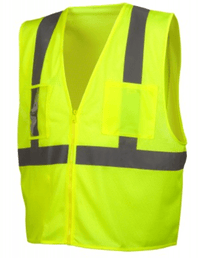 Pyramex RVZ21CP Series Type R Class 2 Mesh Safety Vest with Clear Pocket Yellow/Orange