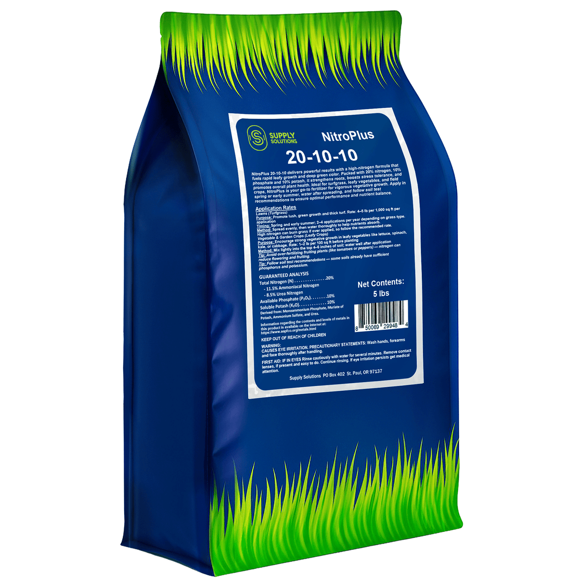 20-10-10 NitroPlus Fertilizer for Lawns and Gardens, All Purpose Lawn Fertilizer and Garden Fertilizer, Outdoor Plant Food with Nitrogen Phosphate and Potash Blend