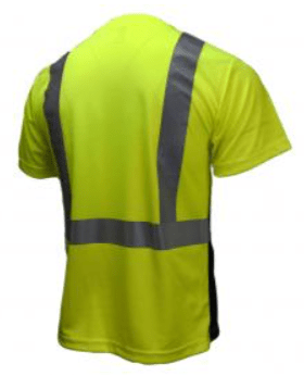 Moisture Wicking High Visibility Shirts - Radians ST11B Type R Class 2 Short Sleeve Black Bottom T-Shirt Yellow/Orange