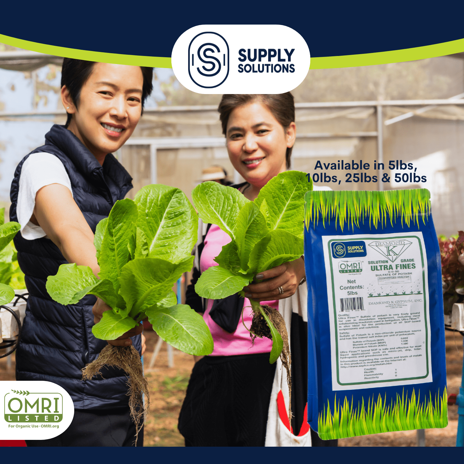 Supply Solutions Sulfate of Potash 0-0-50 - Sulfate of Potash Plant Fertilizer for Flowers, Lawn, Fruits