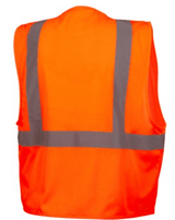 Pyramex RVZ21CP Series Type R Class 2 Mesh Safety Vest with Clear Pocket Yellow/Orange