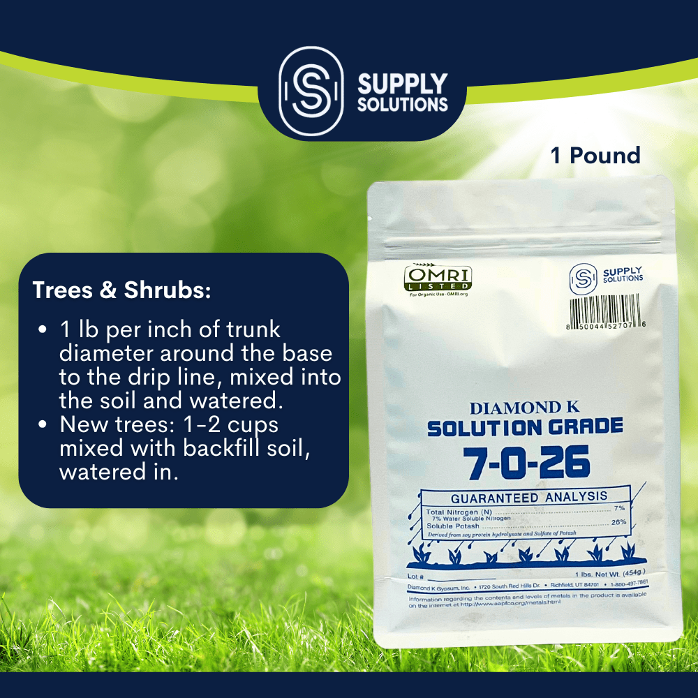 Supply Solutions 7-0-26 Organic Fertilizer - 7% Nitrogen 26% Potash - Derived from Soy Protein Hydrolysate and Sulfate of Potash - Fertilizer for Vegetable Garden and Tomato Plants