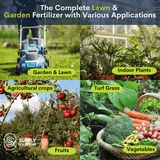 Supply Solutions 16-16-16 Complete Lawn & Garden All Purpose Granular Fertilizer - The Ultimate Plant Food for Lush Greenery - Bundle with Gardening Tools Perfect for Men and Women