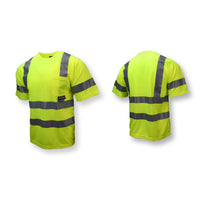 Moisture Wicking High Visibility Shirts, Radians ST11-3 Type R Class 3 Short Sleeve T-Shirt With Max-Dri™