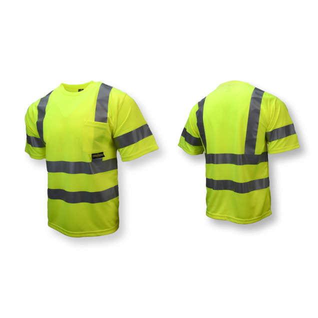 Moisture Wicking High Visibility Shirts, Radians ST11-3 Type R Class 3 Short Sleeve T-Shirt With Max-Dri™