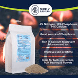 Supply Solutions Pacific Bounty Organic Fish Bone Meal Fertilizer 6-13-0 - Plus 14% Calcium for Plants Root Development- High Phosphorus Plant Food for Tomatoes, Flowers, Bulbs, Veggies – Non-GMO