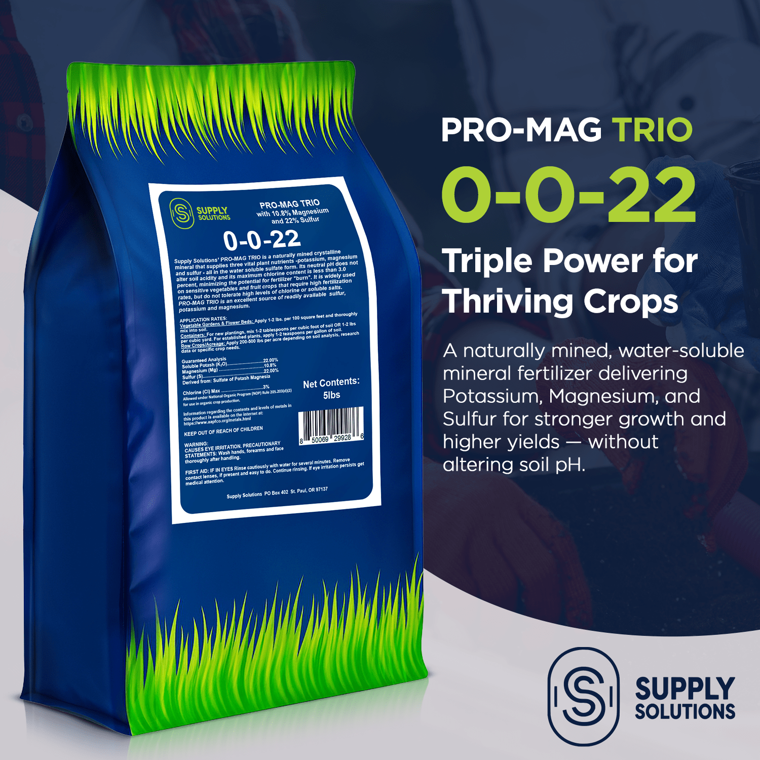 0-0-22 Pro-Mag Trio - High Potassium, Magnesium & Sulfur Fertilizer