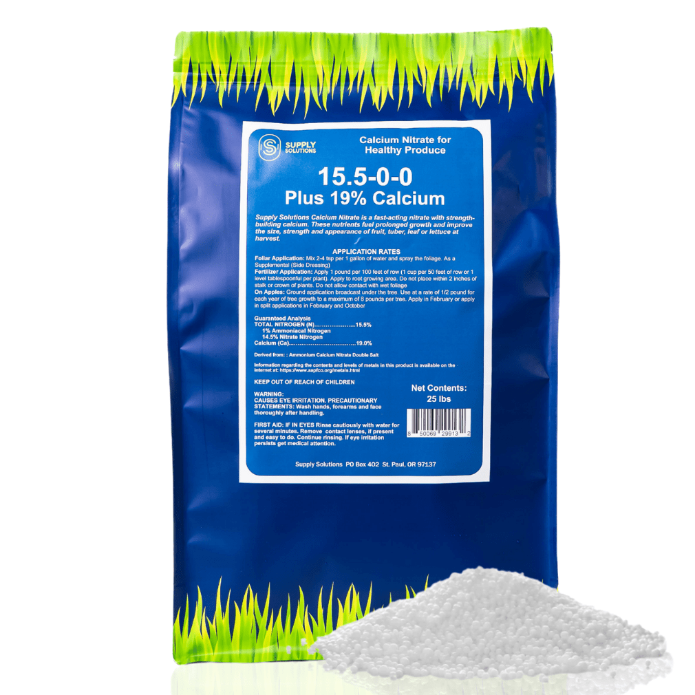 Supply Solutions Calcium Nitrate 15.5-0-0 + 19% Ca | Fast-Acting Water Soluble Fertilizer Prevents Blossom End Rot - Boosts Growth & Yield for Vegetables, Fruit, Gardens & Hydroponics