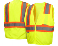 Two Tone Safety Vest, Pyramex RVZ22 Series- Type R Class 2 Mesh Two-Tone Safety Vest