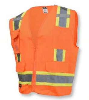 Radians Surveyor Heavy Duty Safety Vest, Radians SV62 Type R Class 2 Surveyor Heavy Duty Solid Twill Safety Vest Yellow/Orange