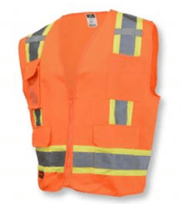 Radians Surveyor Heavy Duty Safety Vest, Radians SV62 Type R Class 2 Surveyor Heavy Duty Solid Twill Safety Vest Yellow/Orange