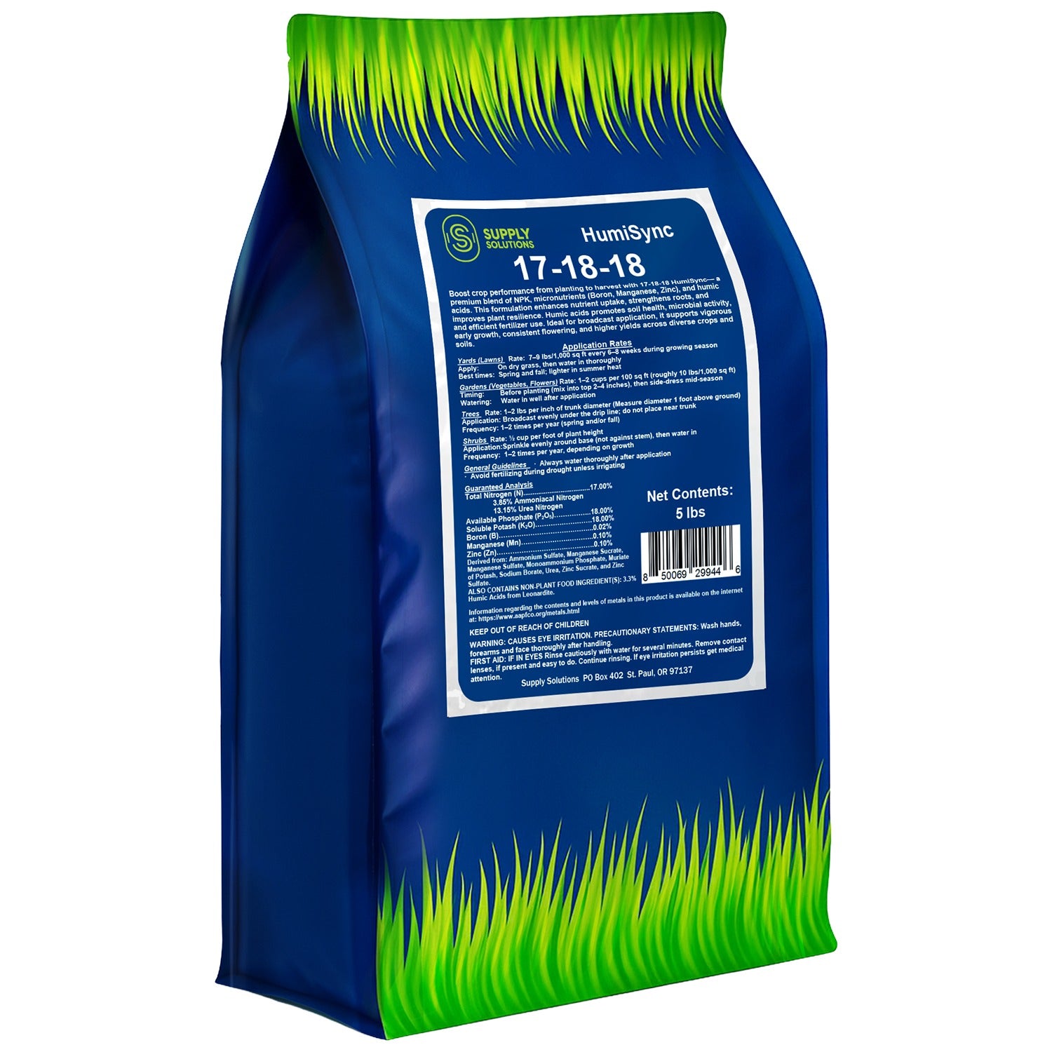 17-18-18 HumiSync Plant Food Powder | Balanced NPK Fertilizer with Humic Acid for Lawn, Garden, Vegetables, Flowers, Trees & Shrubs - All Purpose Garden Fertilizer