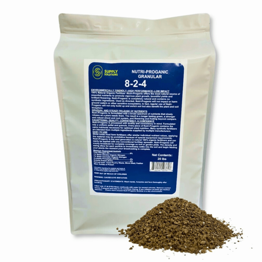 Supply Solutions 8-2-4 Nutri-Proganic Organic Granular Premium Fertilizer - Promotes Plant Growth, Flowering - Deters unwanted pests