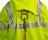 High Visibility Class 3 Waterproof Jacket, ICON J24122 Breathable 300D Polyurethane Hi-Vis Jacket with Reflective Tape, Flourescent Yellow/Green