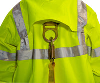 High Visibility Class 3 Waterproof Jacket, ICON J24122 Breathable 300D Polyurethane Hi-Vis Jacket with Reflective Tape, Flourescent Yellow/Green