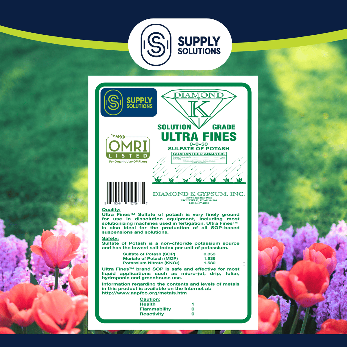 Supply Solutions Sulfate of Potash 0-0-50 - Sulfate of Potash Plant Fertilizer for Flowers, Lawn, Fruits