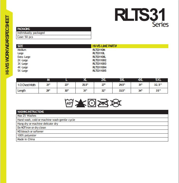 High Visibility Long Sleeve Shirts, Pyramex Type R Class 3 Long Sleeve Safety Shirt - Yellow/Lime
