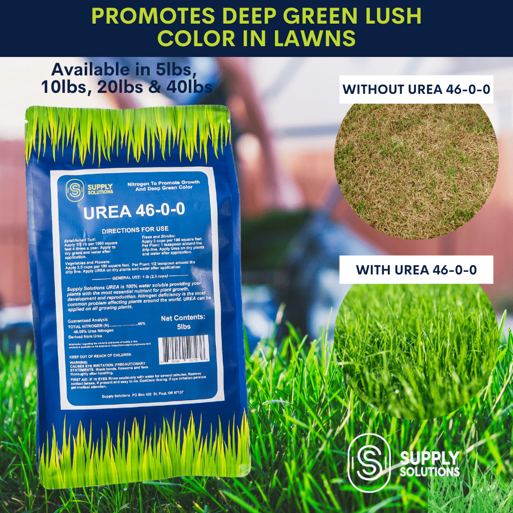 Supply Solutions Urea 46-0-0 Nitrogen Fertilizer to Stimulate Lush Growth and Deep Green Color