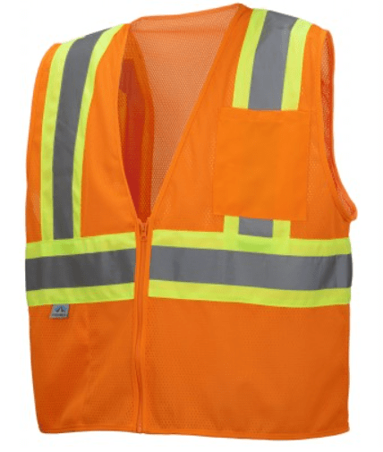 Two Tone Safety Vest, Pyramex RVZ22 Series- Type R Class 2 Mesh Two-Tone Safety Vest