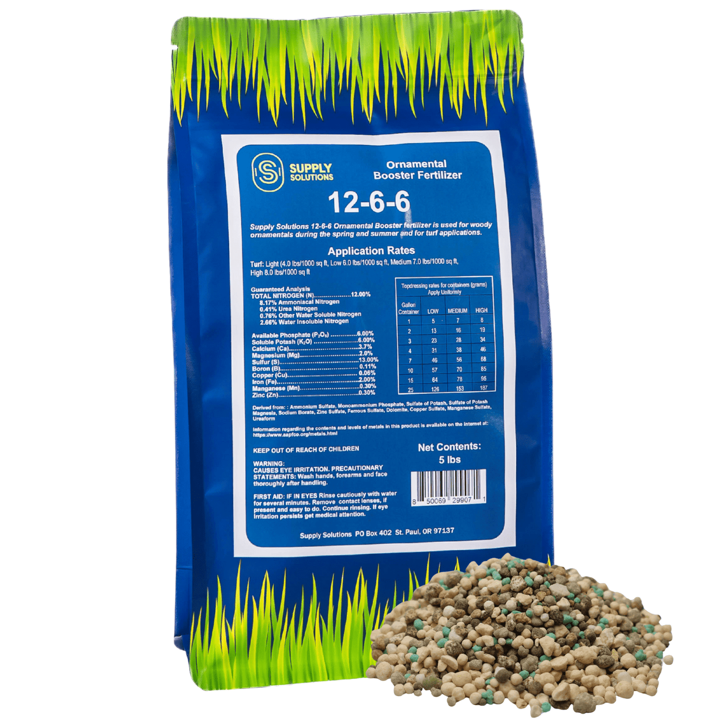 Supply Solutions 12-6-6 Ornamental Booster Fertilizer - Plant Food Topdress on Foliage, Nurseries and Landscapes - Controlled Release NPK Plant Fertilizer with Macro and Micro Nutrients