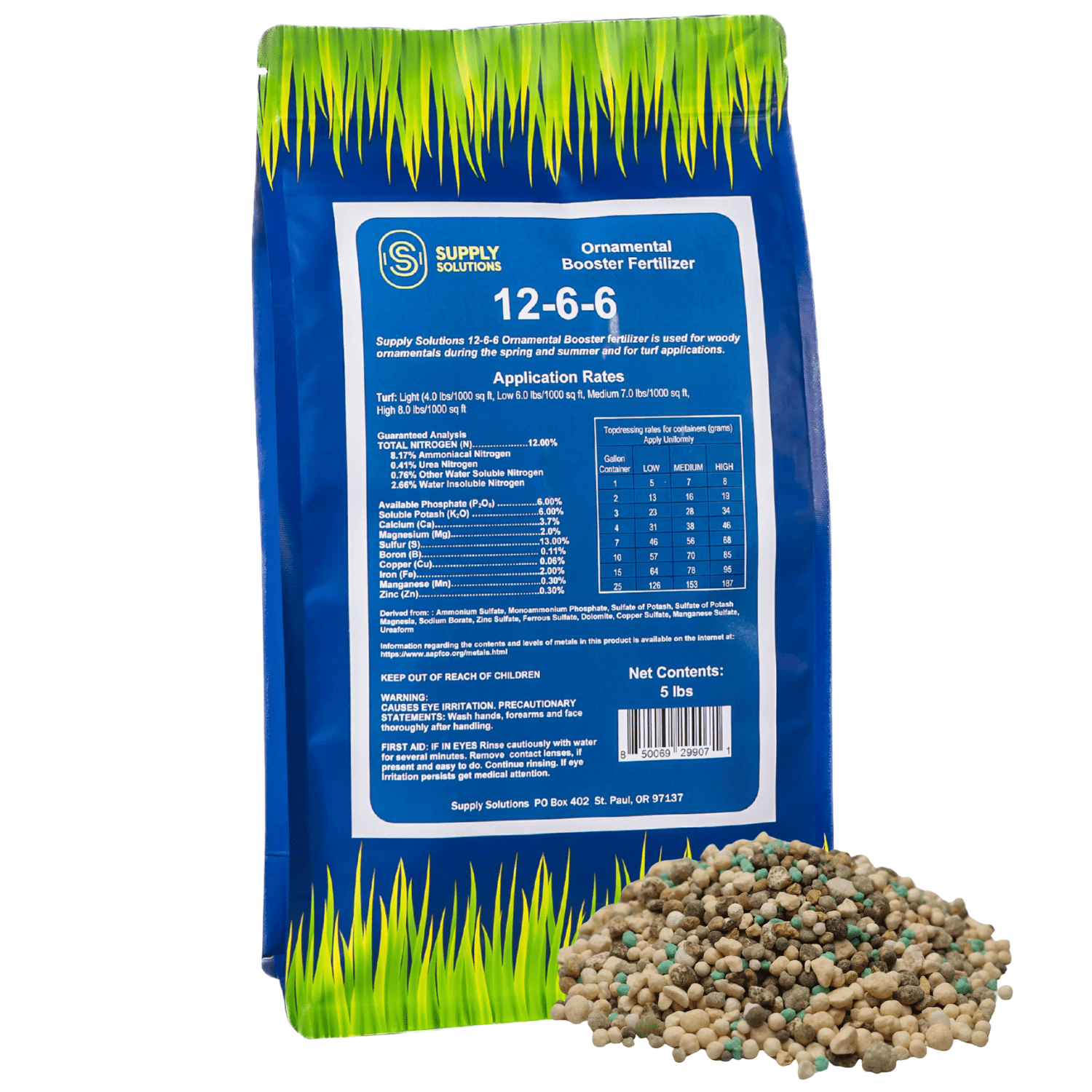 Supply Solutions 12-6-6 Ornamental Booster Fertilizer - Plant Food Topdress on Foliage, Nurseries and Landscapes - Controlled Release NPK Plant Fertilizer with Macro and Micro Nutrients