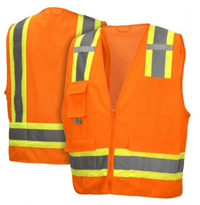 Surveyor Vest Class 2, Pyramex RVZ24 Series Type R Class 2 Two-Tone Surveyor Safety Vest with Pocket