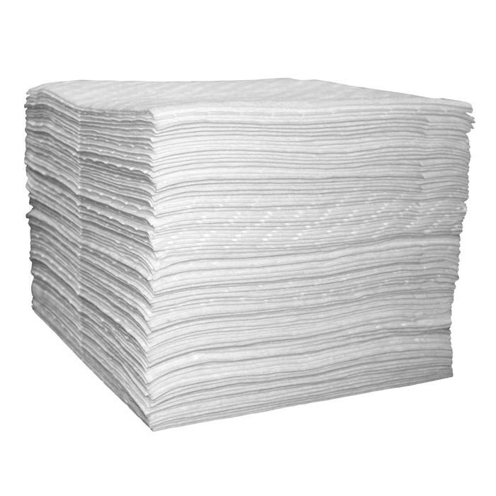 MeltBlown Mat, White Oil Only 1 Perf Laminated 15''x18'' Pads 100/Bale