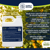 Supply Solutions Pacific Bounty 2.0-0.5-1.25 Organic Fish Fertilizer for Plants - Nutrient-rich Liquid Organic Fertilizer for Vegetables Fruits - Derived Fish Protein Hydrolysate Molasses